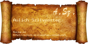 Aulich Szilveszter névjegykártya