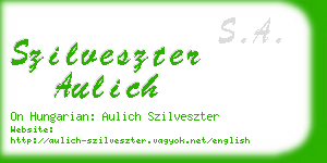 szilveszter aulich business card